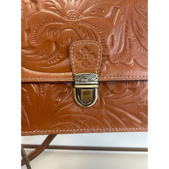 Patricia Nash Tooled Leather Lanza Crossbody Bag Floral Embossed Adjustable - Picture 4 of 10
